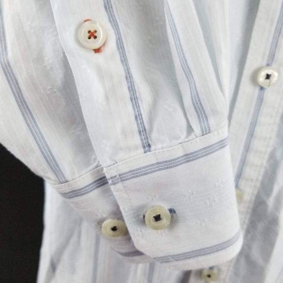 TOMMY BAHAMA Mens Long Sleeve White Striped Sz L - Picture 5 of 8